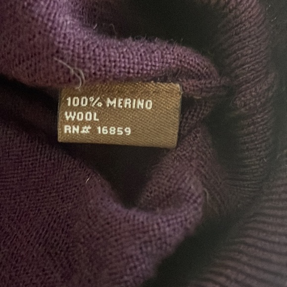 J. McLaughlin Luxuriously Soft Wool V-Neck Sweater in EggPlant Purple Size Large - Picture 4 of 5